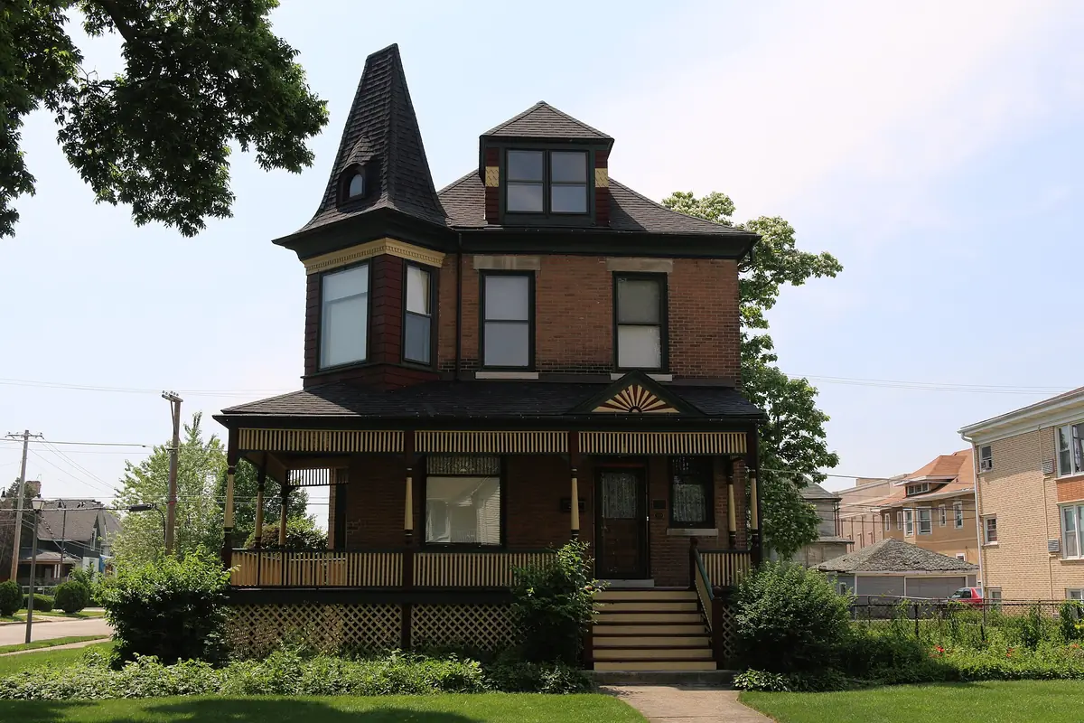The 1894 Harry H. Nichols House, a Queen Anne home in Maywood, Illinois