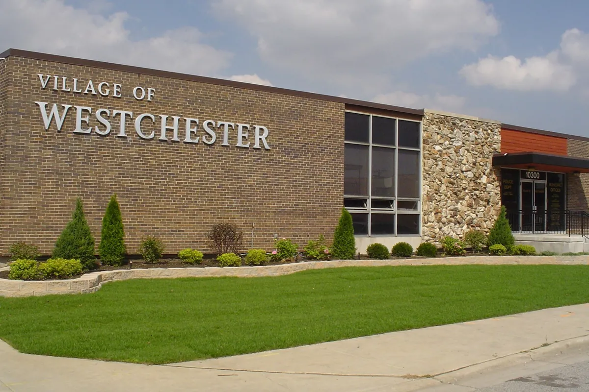 The exterior of Village Hall in Westchester, Illinois